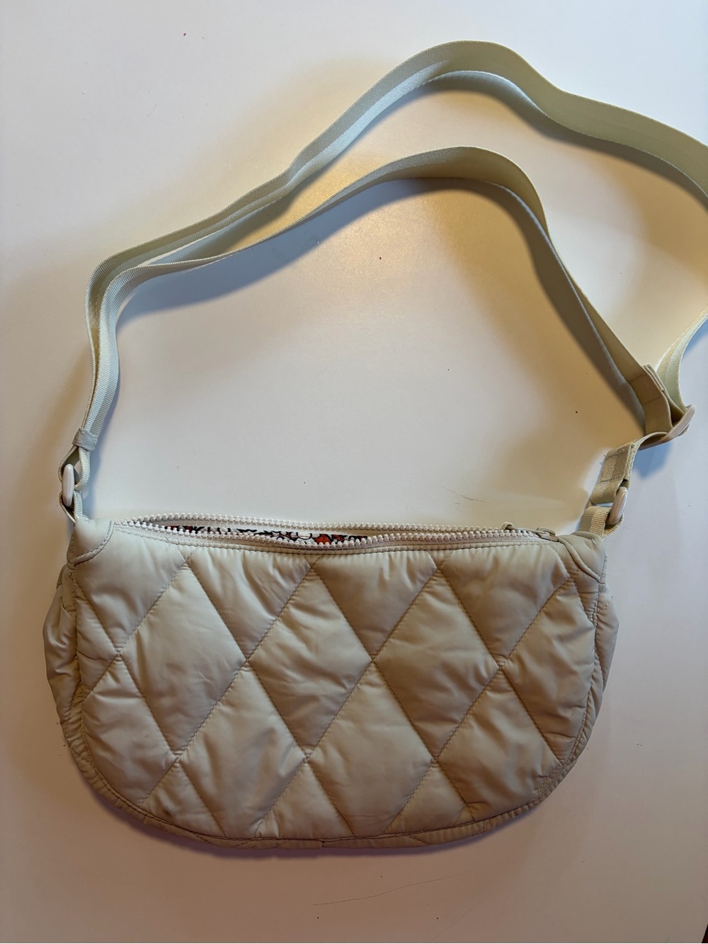 Vera Bradley Quilted Crossbody Shoulder Bag in Light Beige